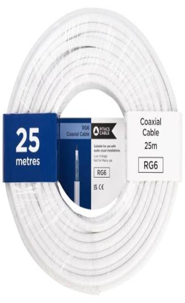 coaxial cable RG6 25M WHITE