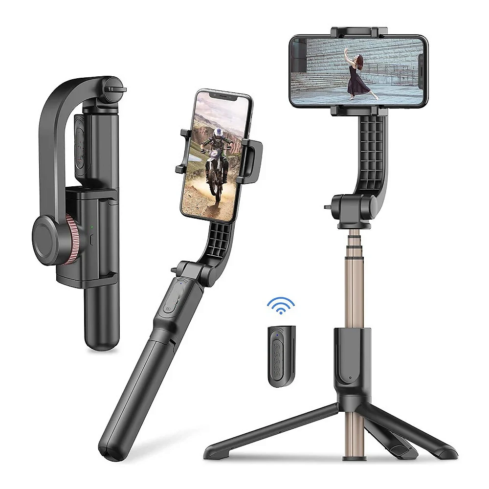 Gimbal Stabilizer for Smartphone,Selfie Stick Tripod with Remote Control Auto Balance 360° Rotation 1-Axis Phone Gimbal for Group Selfies Live Streaming Video Recording