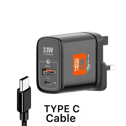 New Age Jazzy PD Charger (33W) with Type C – Cable